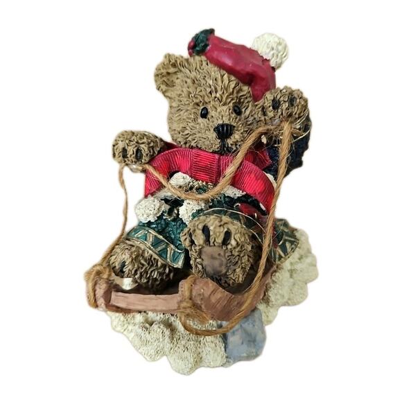 K's Collection & Heart Patch Place Holiday Teddy Bears Christmas Sled Snow Cloth - Picture 16 of 16